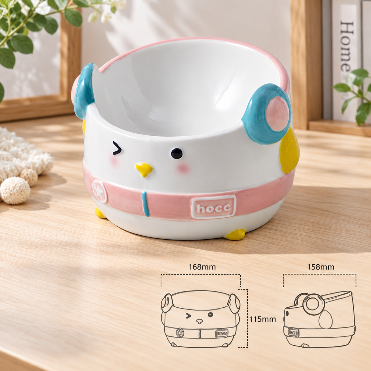 Hip-Hop Penguin Ceramic Pet Bowl | detail image 14 | square correction | FULL_FRAME_OUTPAINT_TEXT_LAYOUT_REBUILD | 20260919