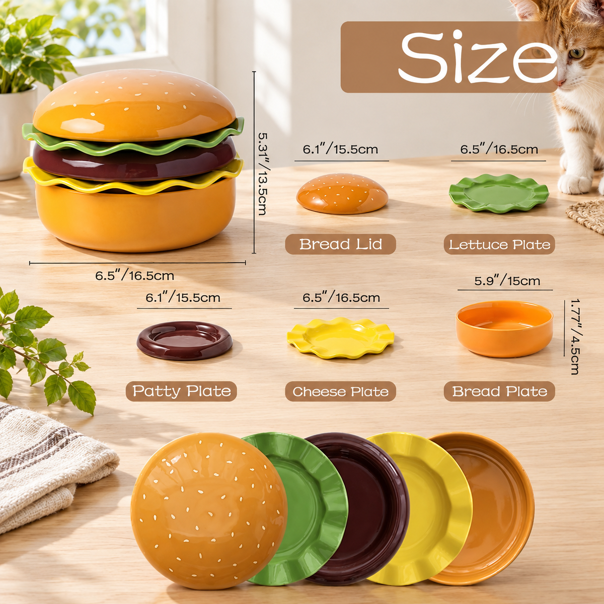 Burger Ceramic Pet Bowl Series | detail image 4 | square correction | FULL_FRAME_OUTPAINT_TEXT_LAYOUT_REBUILD | 20260919