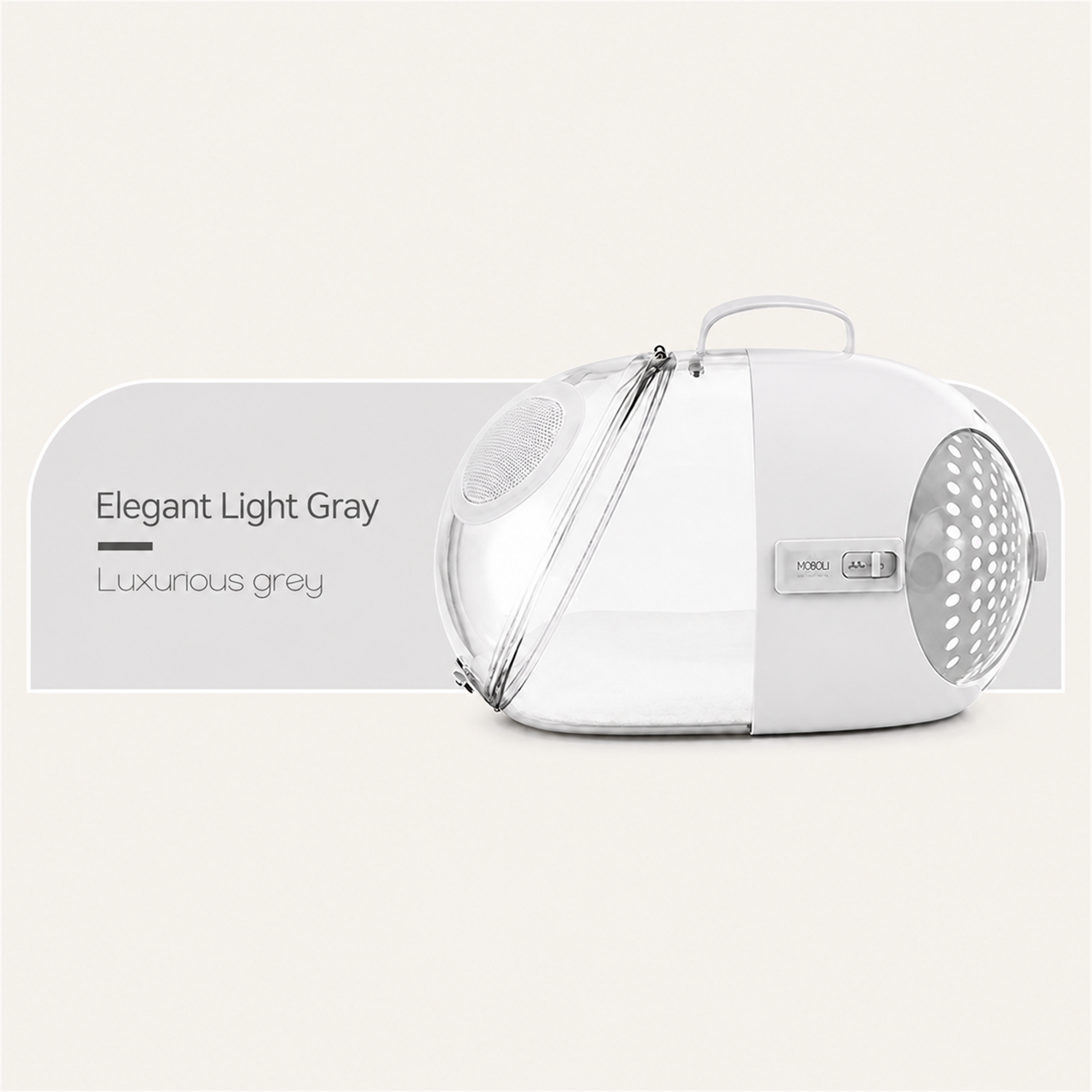 MOBOLI Capsule pet carrier Elegant Light Gray color reference [Gallery: Detail]
