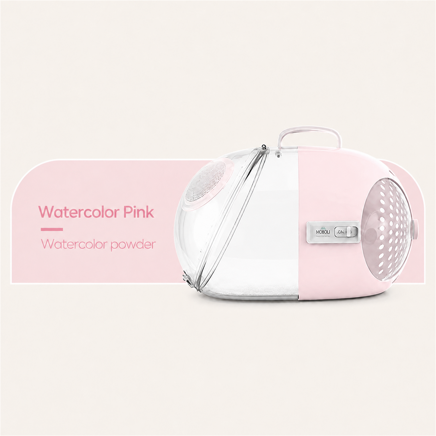 MOBOLI Capsule pet carrier Watercolor Pink color reference [Gallery: Detail]