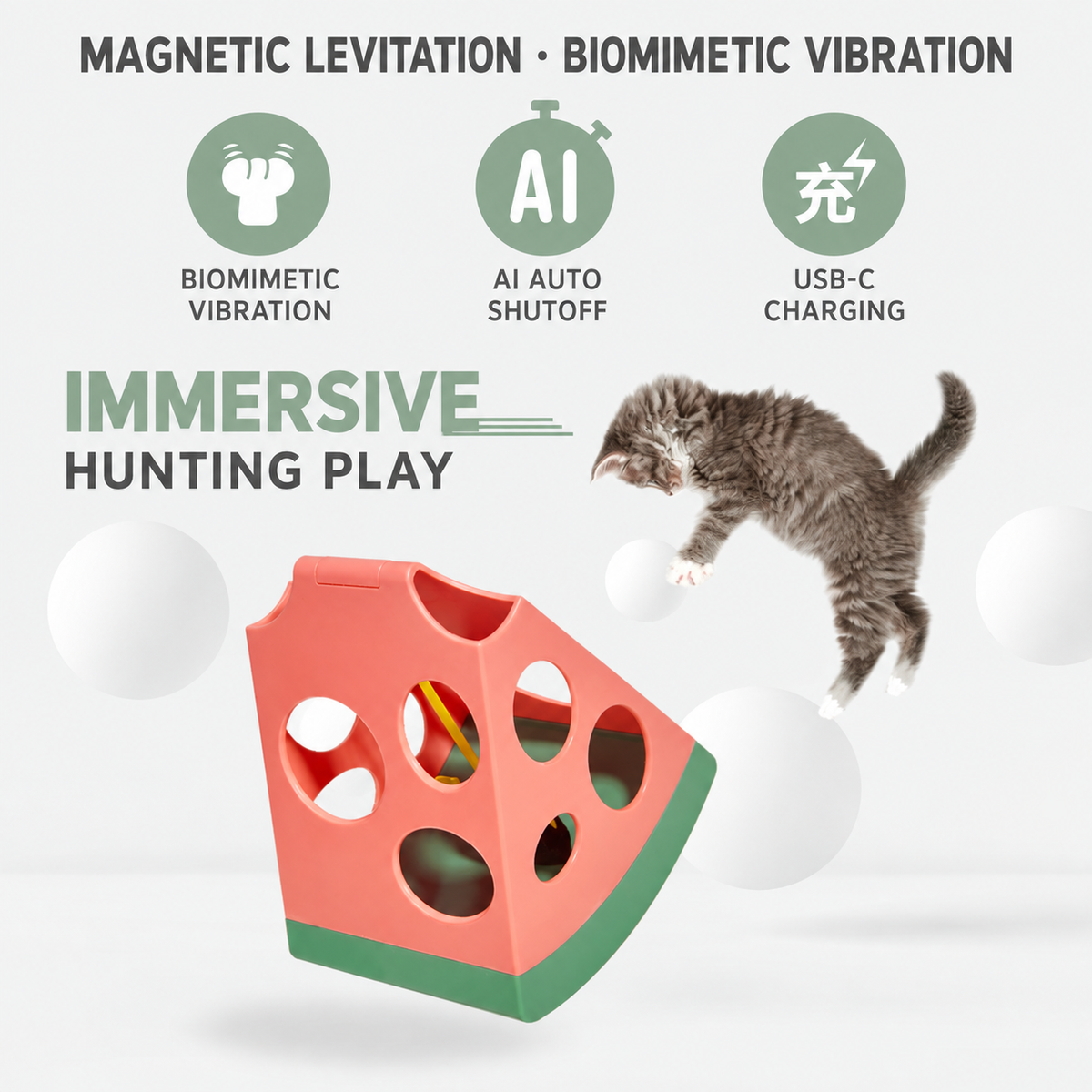 FOFOS Magic Watermelon interactive cat toy - product image 1