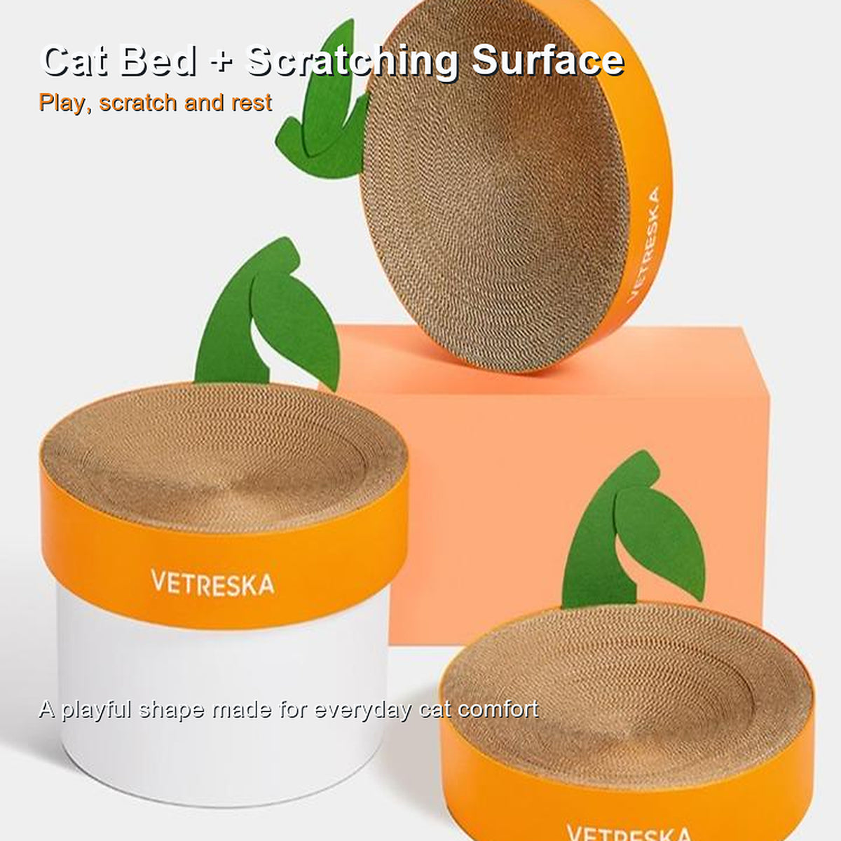 REVISED | Vetreska Tangerine Cat Scratching Bed translated detail module 02 [Gallery: Shared / Features]
