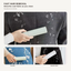 Reusable pet hair remover roller removing hair from a coat and pillow