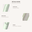 Details of a portable reusable pet hair remover roller shell, brush head and handle