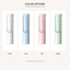 Four colour options of a portable reusable pet hair remover roller