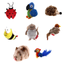 GiGwi Melody Chaser cat toy collection, eight sound-emitting plush toys on a white background [Hero: Multi-SKU]