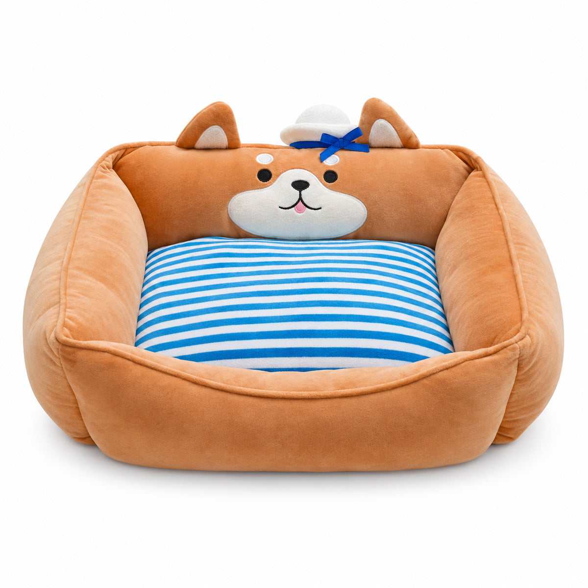 Navy Style Square Pet Bed clean SKU product image on white background