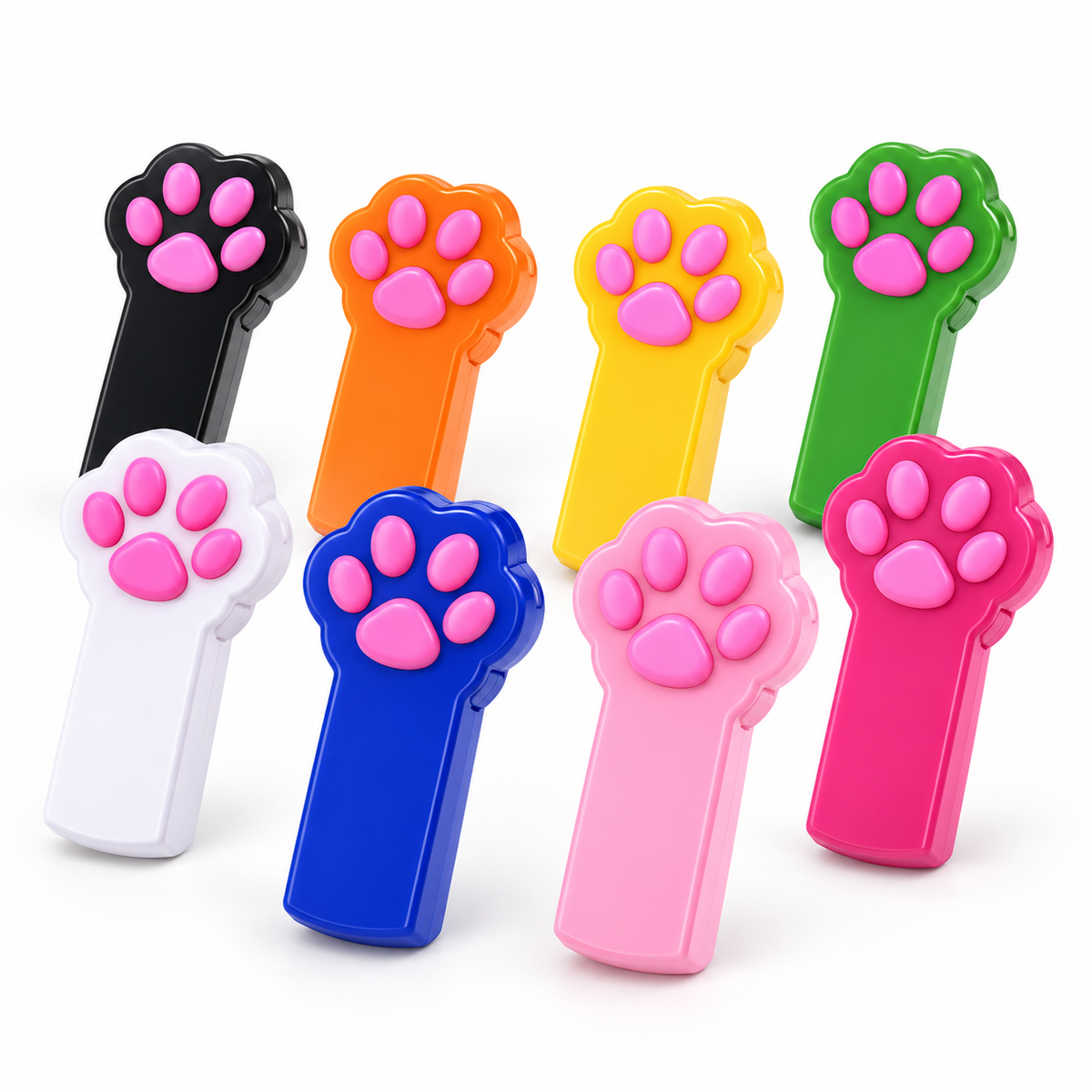 Paw-shaped cat laser toy 8-colour multi-SKU white-background hero [New multi-SKU white main]