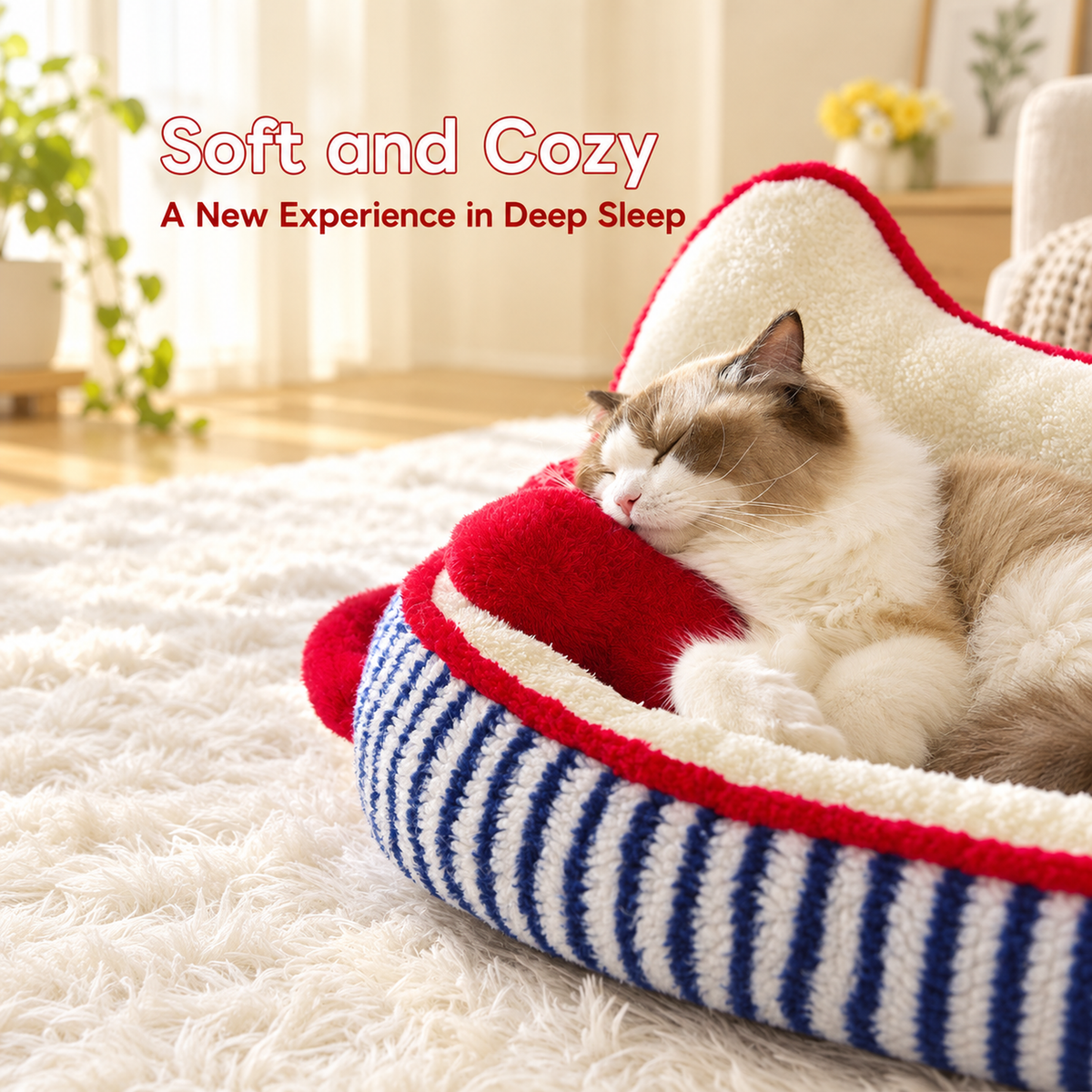 Indoor Cat Bed Warm Soft Comfortable Cute Design Washable Plush Pet Bed Dog Calming Bed Indoor Cat Bed Indoor Pet Bed Washable Dog Bed for Autumn Winter | source image 03 | content-safe square revision | TEXT_LAYOUT_REBUILD | textLayer=transparent-overlay-rebuilt | 20260920-v6