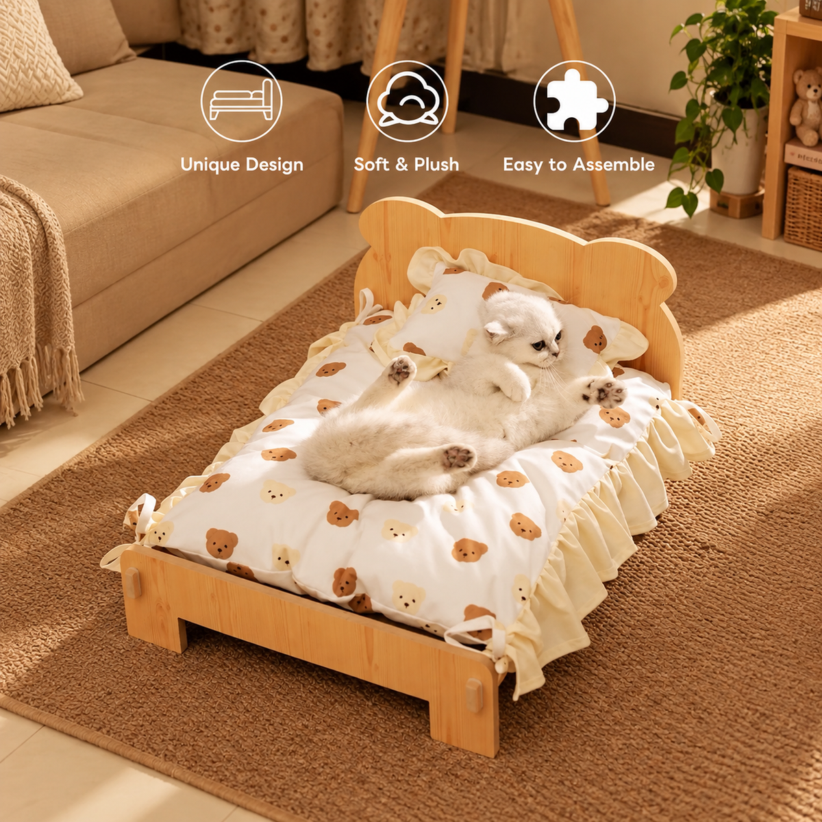 Customized Wooden Pet Bed Personalized Sleeping Habitat for Cat Dog or Rabbit | source image 02 | content-safe square revision | TEXT_LAYOUT_REBUILD | textLayer=transparent-overlay-rebuilt | 20260920-v6