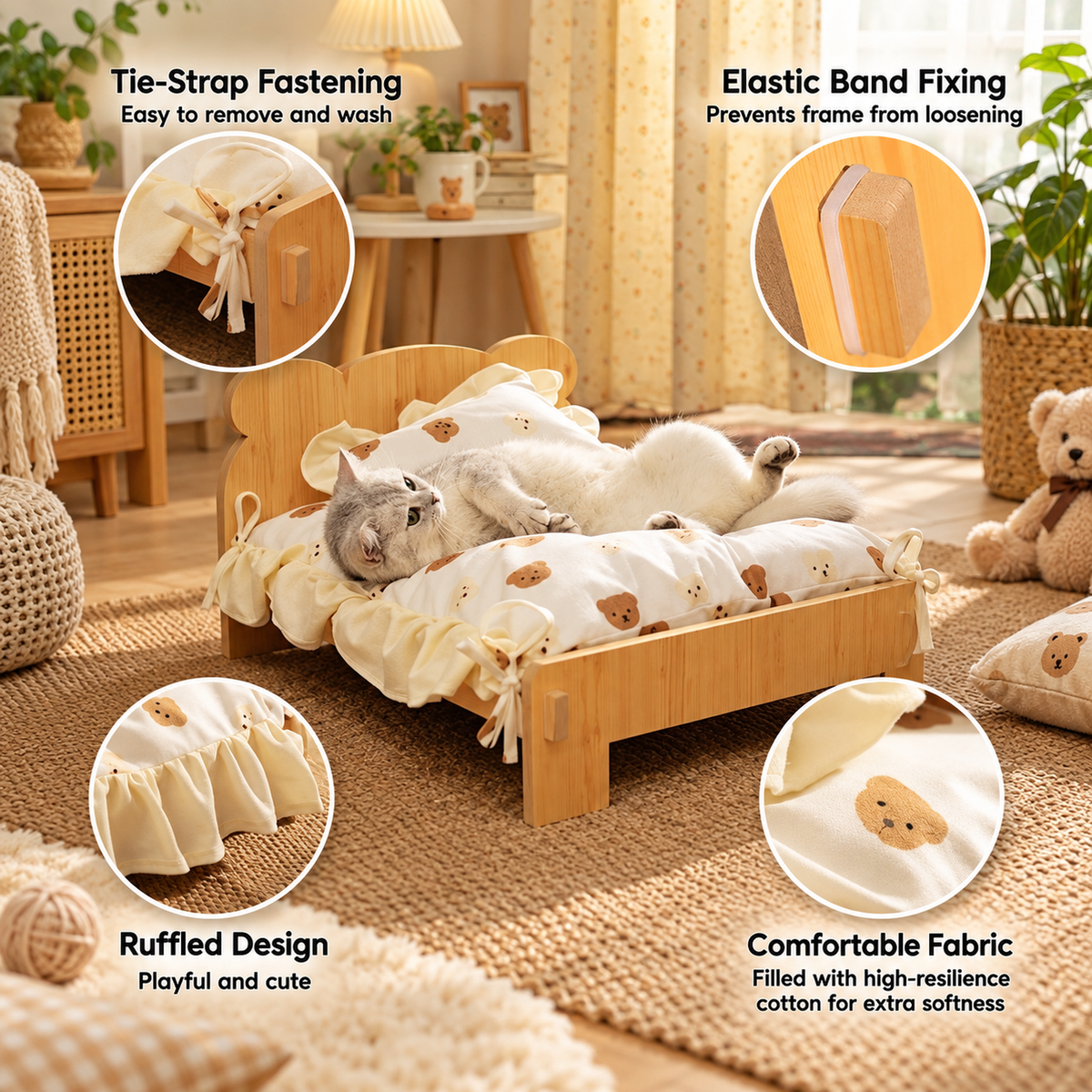 Customized Wooden Pet Bed Personalized Sleeping Habitat for Cat Dog or Rabbit | source image 04 | content-safe square revision | TEXT_LAYOUT_REBUILD | textLayer=transparent-overlay-rebuilt | 20260920-v6