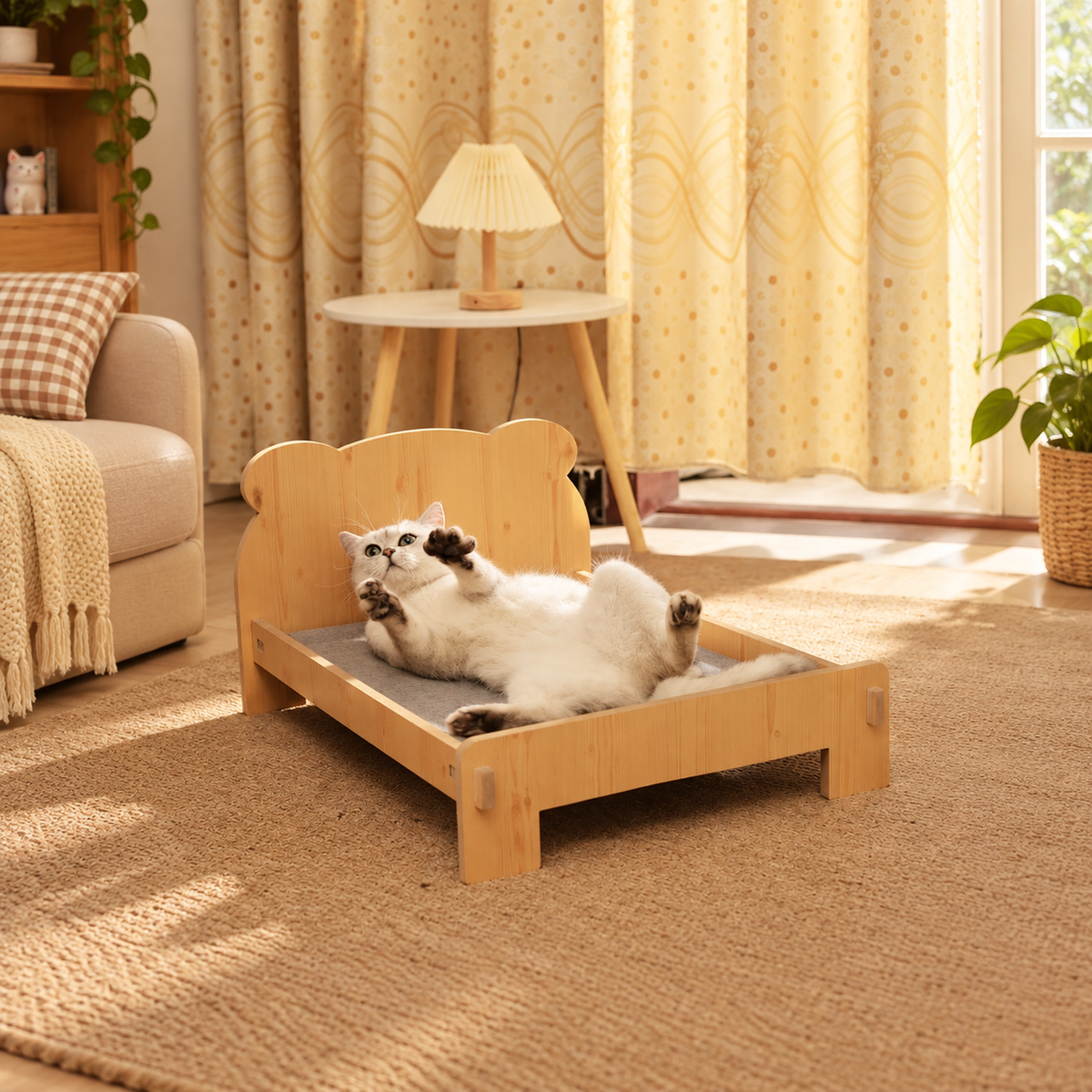 Customized Wooden Pet Bed Personalized Sleeping Habitat for Cat Dog or Rabbit | source image 11 | content-safe square revision | FULL_FRAME_OUTPAINT | textLayer=none | 20260920-v6
