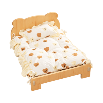 Customized Wooden Pet Bed Personalized Sleeping Habitat for Cat Dog or Rabbit | SKU main image | pure white background | complete square | 20260920-v5