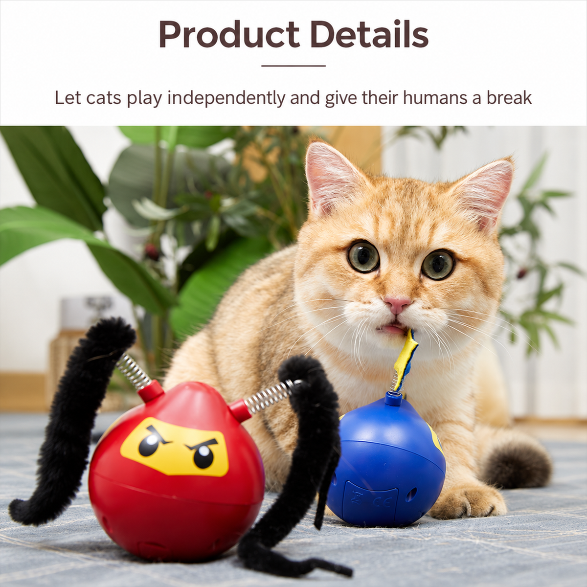 Fofos Mr. Ninja automatic cat toy - English detail module 1-2