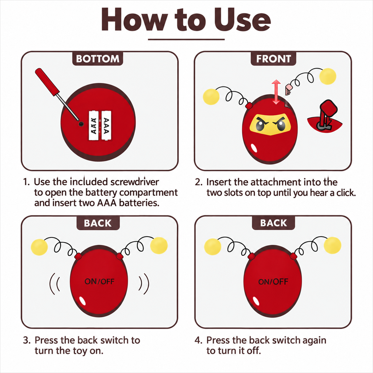 Fofos Mr. Ninja automatic cat toy - English detail module 2-1
