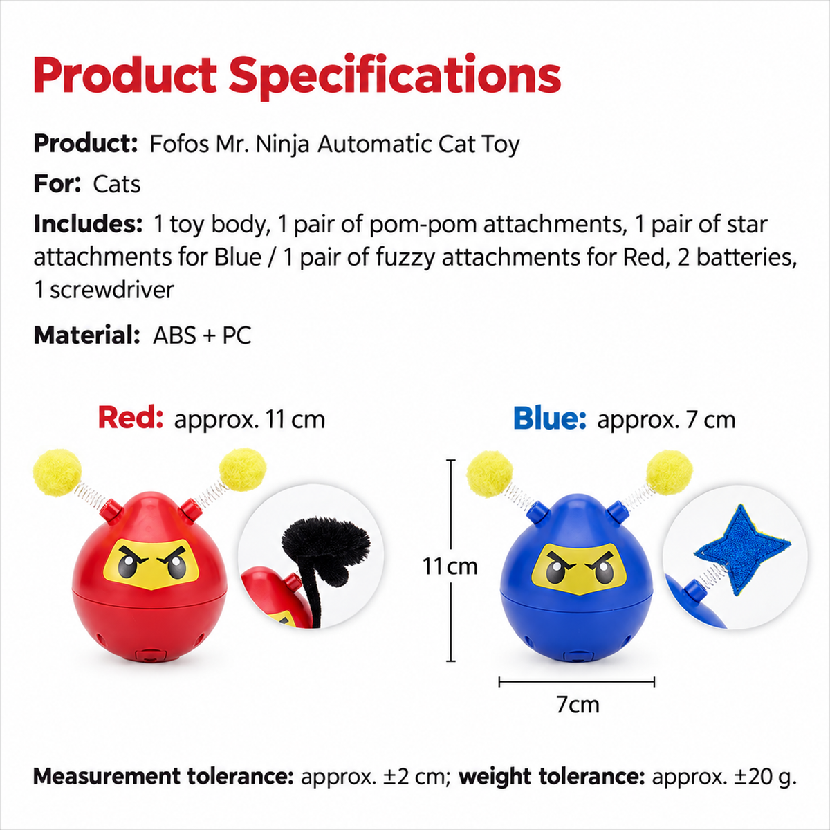 Fofos Mr. Ninja automatic cat toy - English detail module 2-3