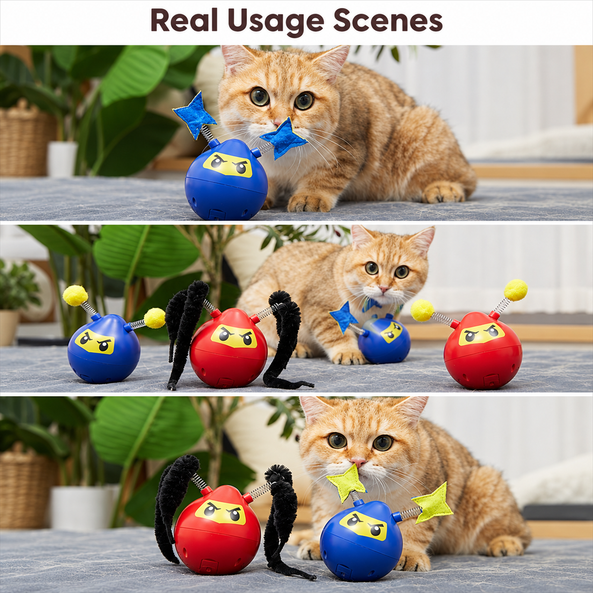 Fofos Mr. Ninja automatic cat toy - English detail module 2-4