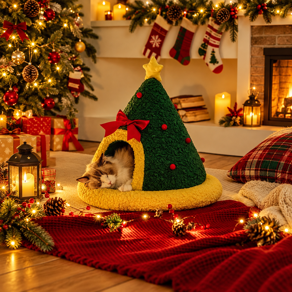 Christmas Pet Nest, Warm Winter Bed for Pets | source image 03 | content-safe square revision | FULL_FRAME_OUTPAINT | textLayer=none | 20260920-v6
