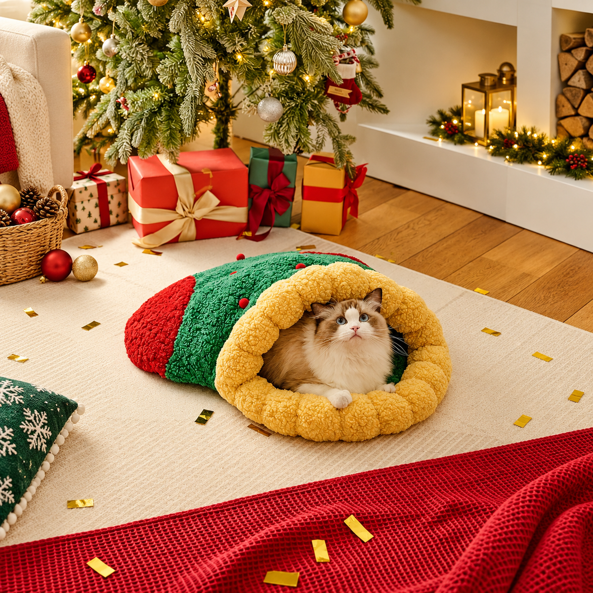 Christmas Pet Nest, Warm Winter Bed for Pets | source image 06 | content-safe square revision | FULL_FRAME_OUTPAINT | textLayer=none | 20260920-v6