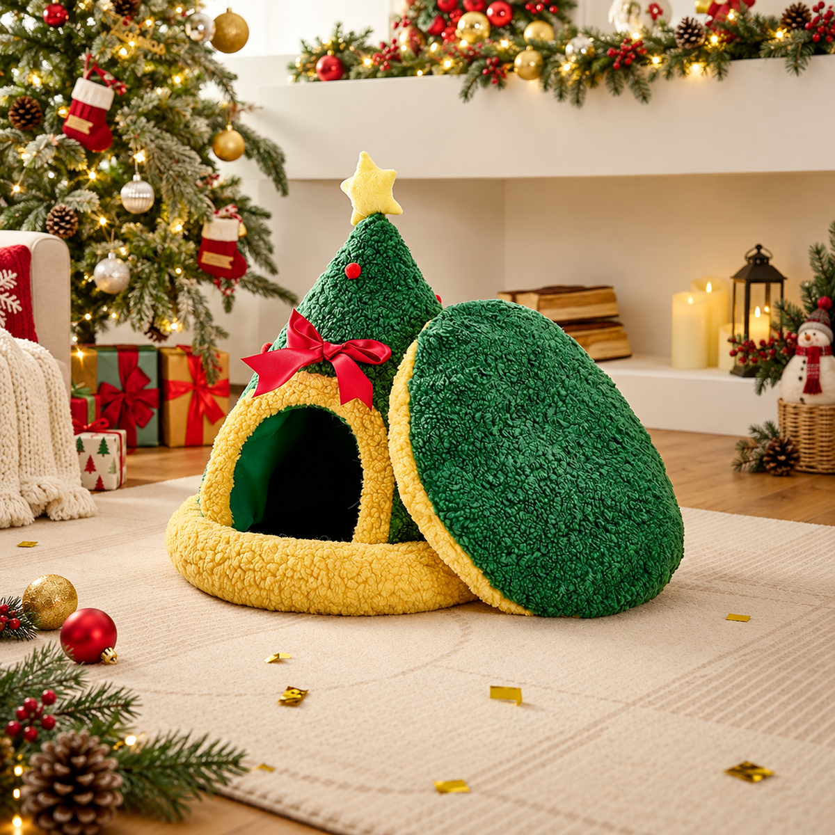 Christmas Pet Nest, Warm Winter Bed for Pets | source image 08 | content-safe square revision | FULL_FRAME_OUTPAINT | textLayer=none | 20260920-v6