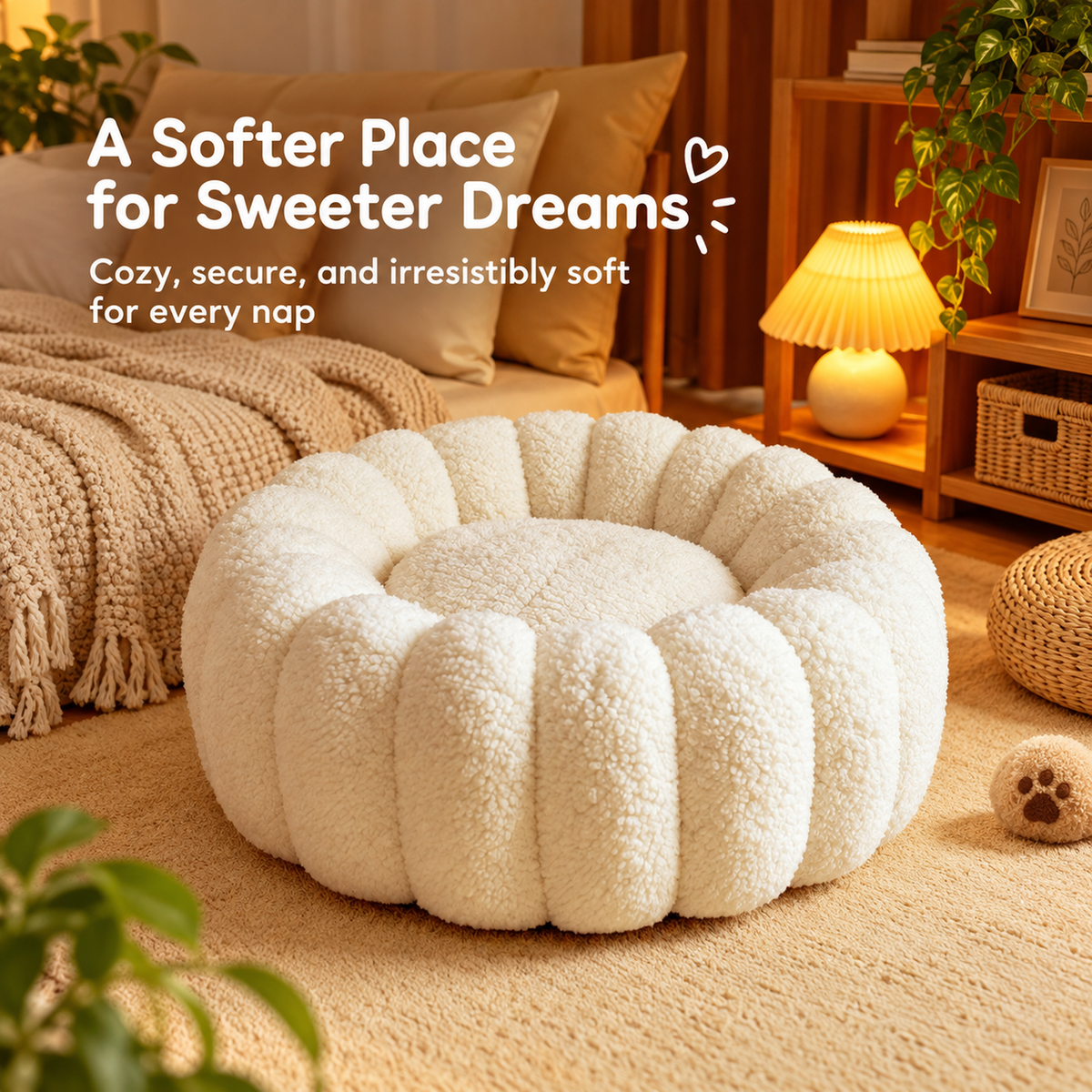 The Healing Rice Ball Pet Nest  PET BAD | source image 11 | content-safe square revision | TEXT_LAYOUT_REBUILD | textLayer=transparent-overlay-rebuilt | 20260920-v6