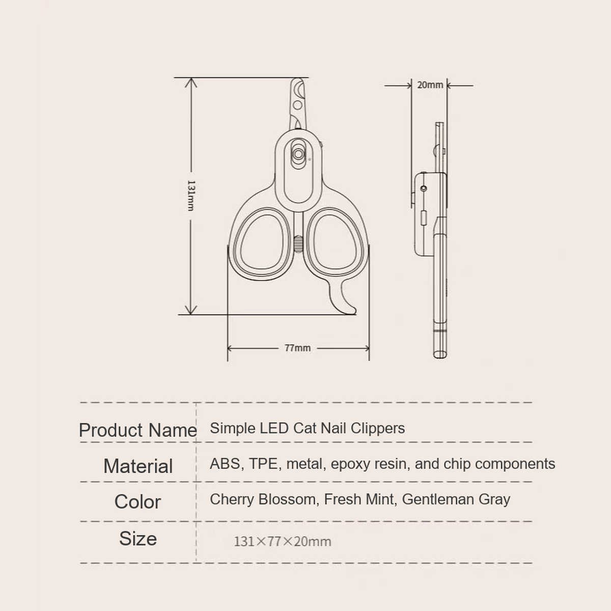 Corrected detail image 06 for LED cat nail scissors