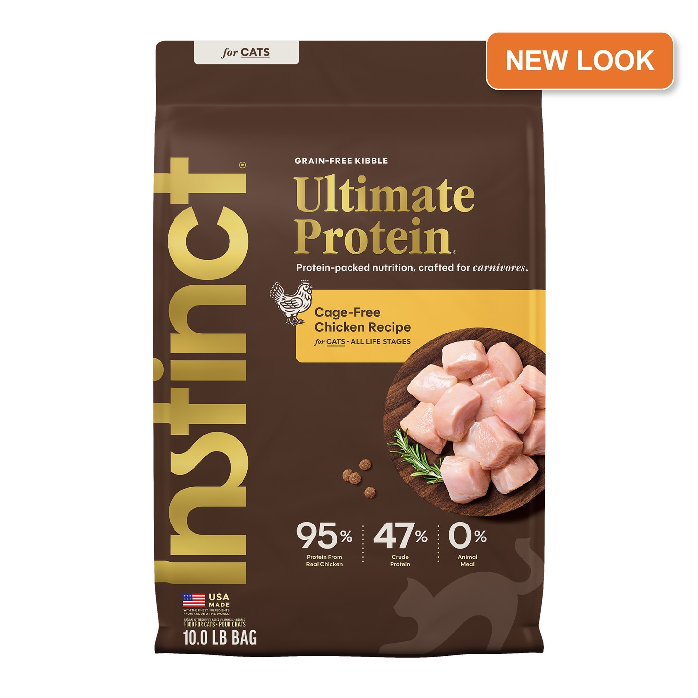 Instinct Ultimate Protein cage-free chicken cat food 10 lb new packaging