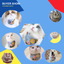 Customer photos of cats and dogs wearing a blue floral pet bib scarf