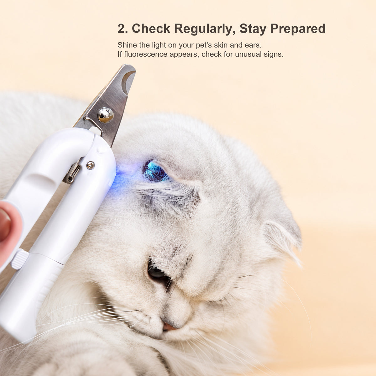 UV light inspection feature on a Pakeway pet nail clipper
