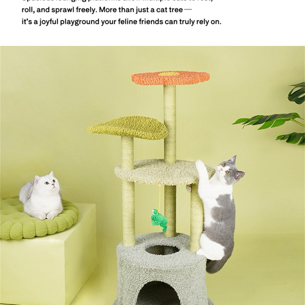 SUPERSEDED | Revised | ZEZE Aidola Flower House Cat Tree | gallery image 07 | square source text preserved