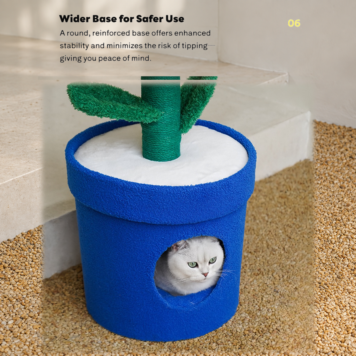 Revised | ZEZE Barbie Potted Flower Cat Condo | source image 08 | TEXT_LAYOUT_REBUILD | textLayer=transparent-overlay | complete square