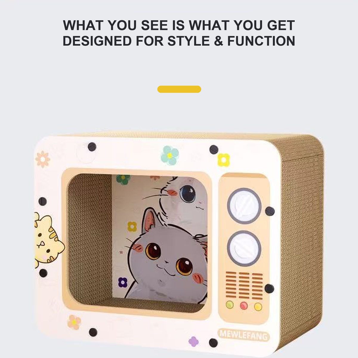TV-shaped cat scratcher house detail 12 - English translated corrected 1:1