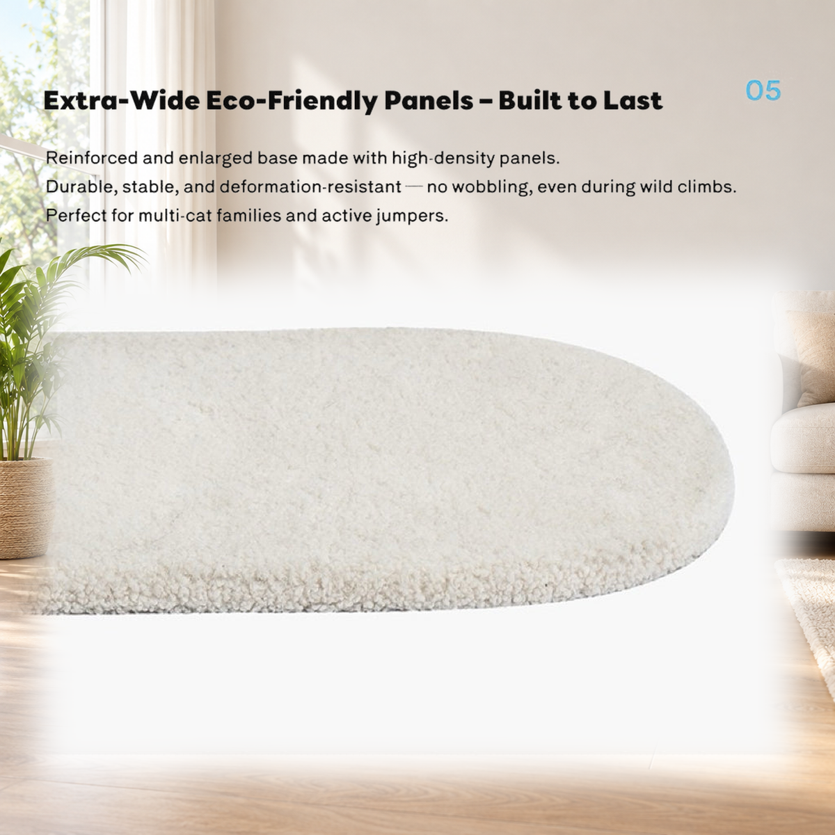 Revised | ZEZE White Cream Style Cat Tree | source image 20 | TEXT_LAYOUT_REBUILD | textLayer=transparent-overlay | complete square