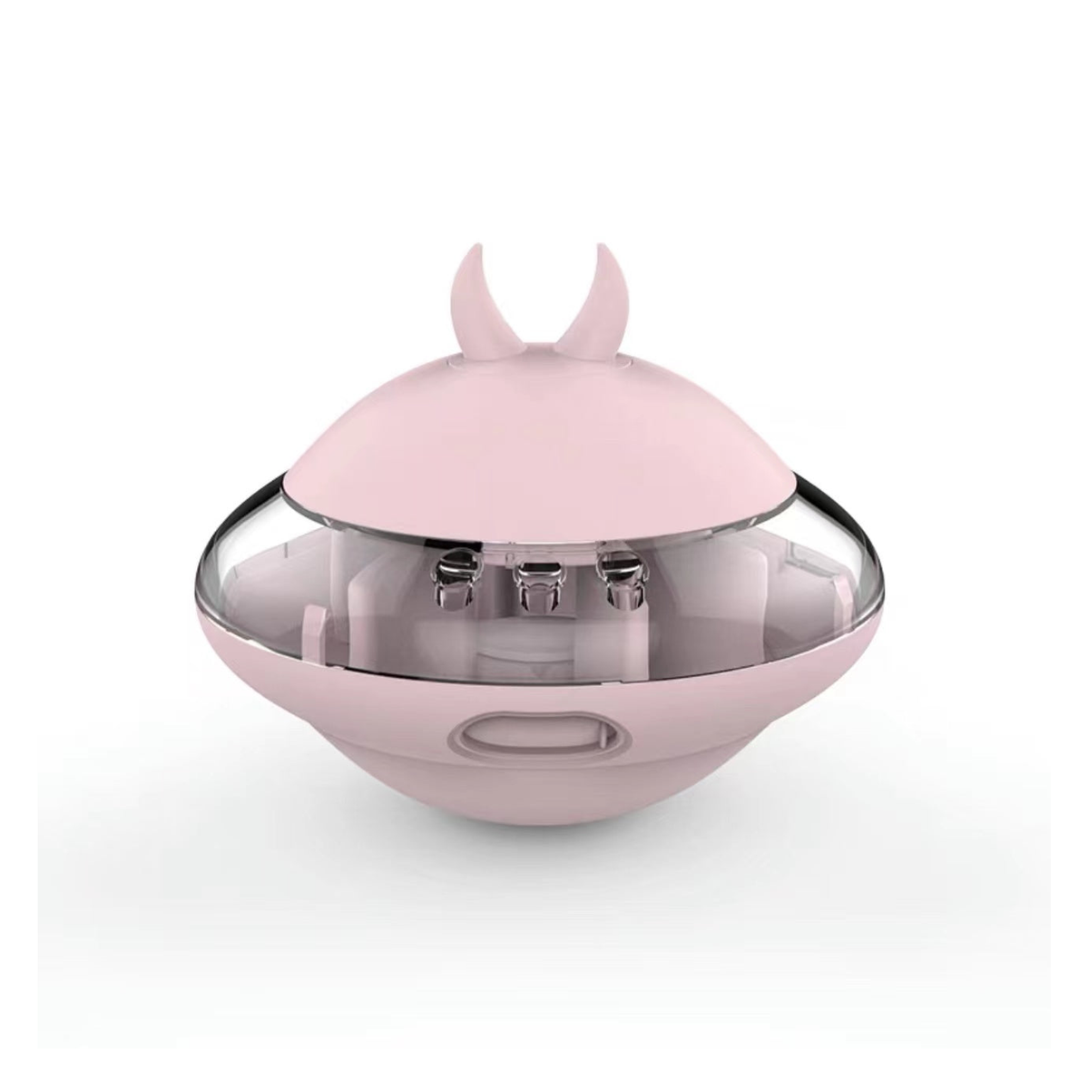 AIWO UFO wobble treat dispensing puzzle toy in Pink