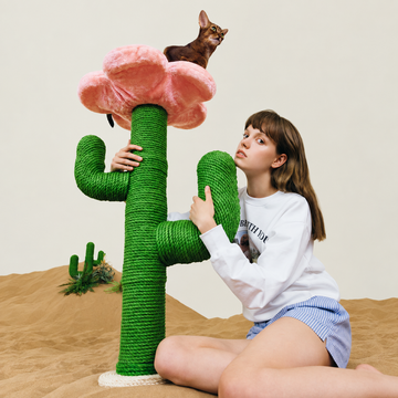 Scene | VETRESKA Blooming Cactus Cat Tree | square full-frame lifestyle image | black bars removed