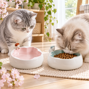 Cat & Sakura Ceramic Pet Bowl | detail correction 2 | FULL_FRAME_OUTPAINT | collection 20260919