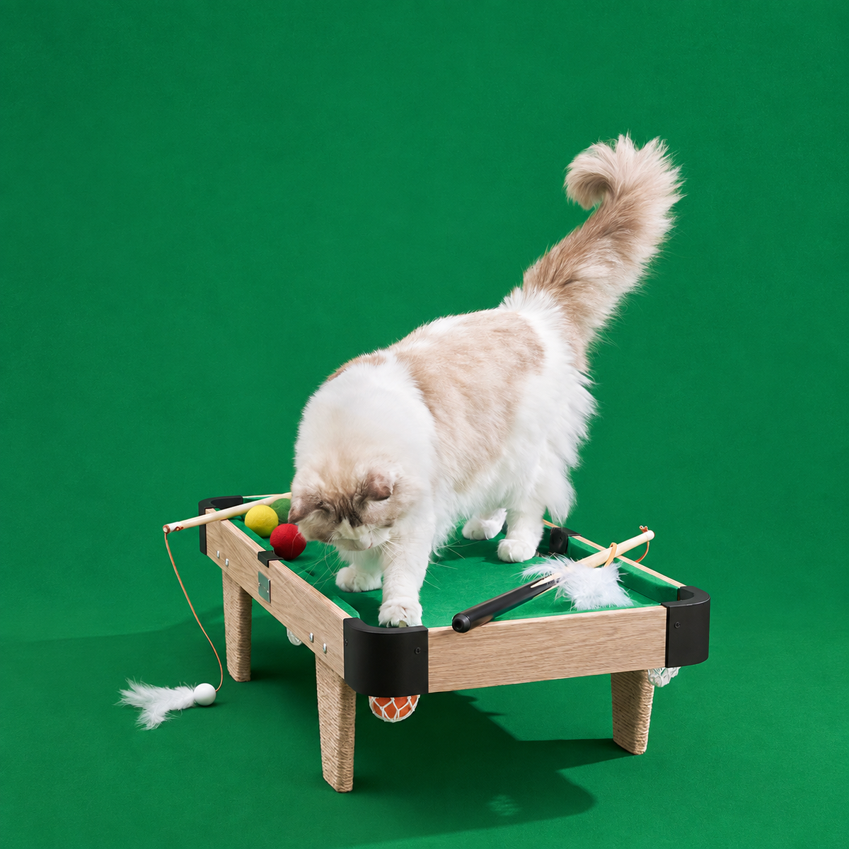 Scene | VETRESKA Meownooker Cat Toy Set | square multi-variant lifestyle image