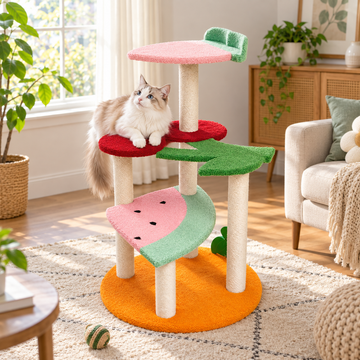 Scene | VETRESKA Fruit Series Cat Tree | square multi-variant lifestyle image