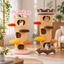 Scene v2 | ZEZE Ice Cream Cat Tree Tower | square multi-variant lifestyle image | Pink and Brown | SKU-locked upright product structure