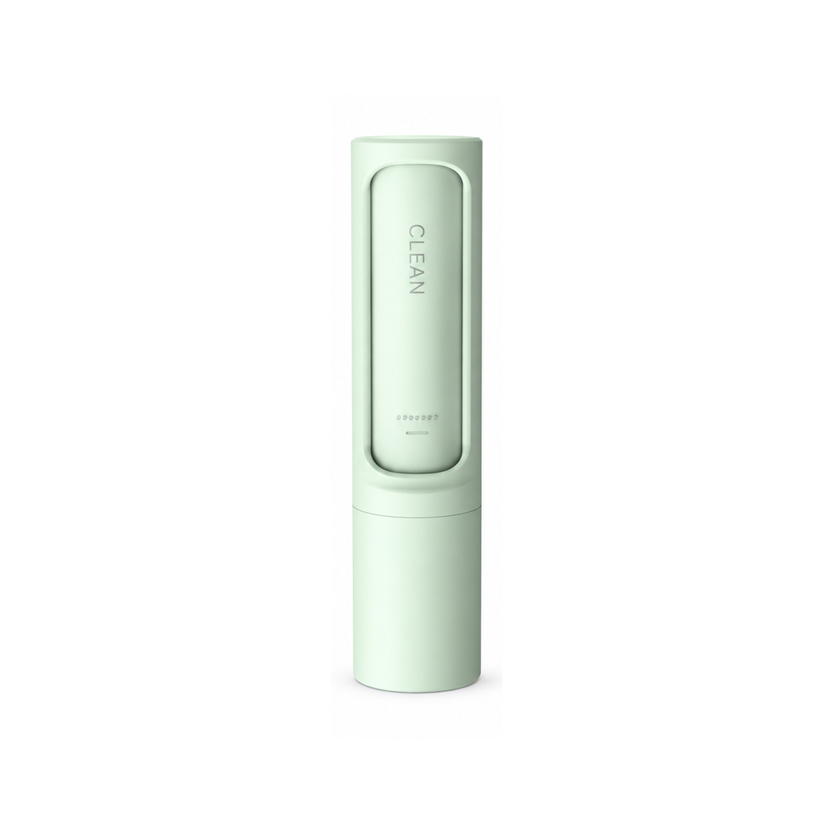 Green portable pet hair remover roller on a white background