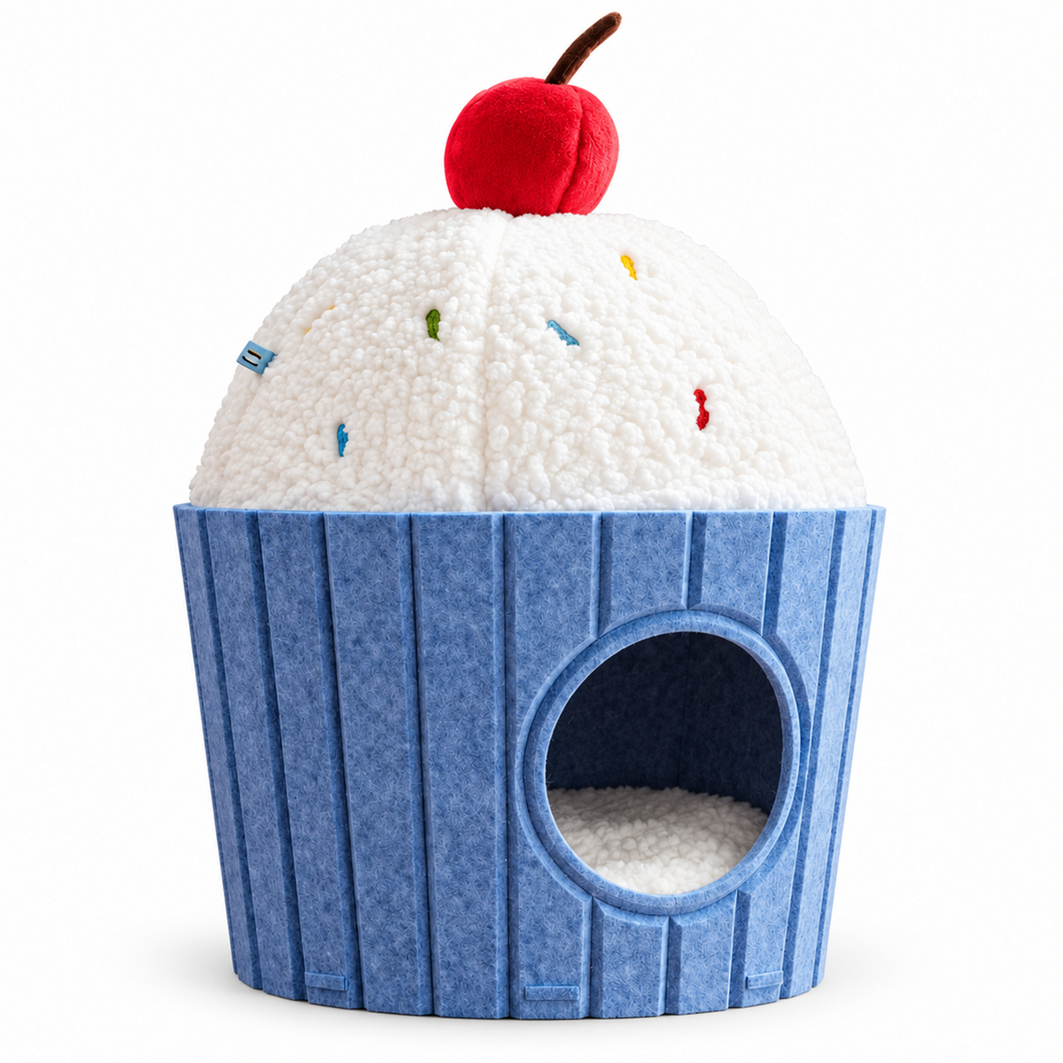 Blue cupcake cat house clean white-background product image