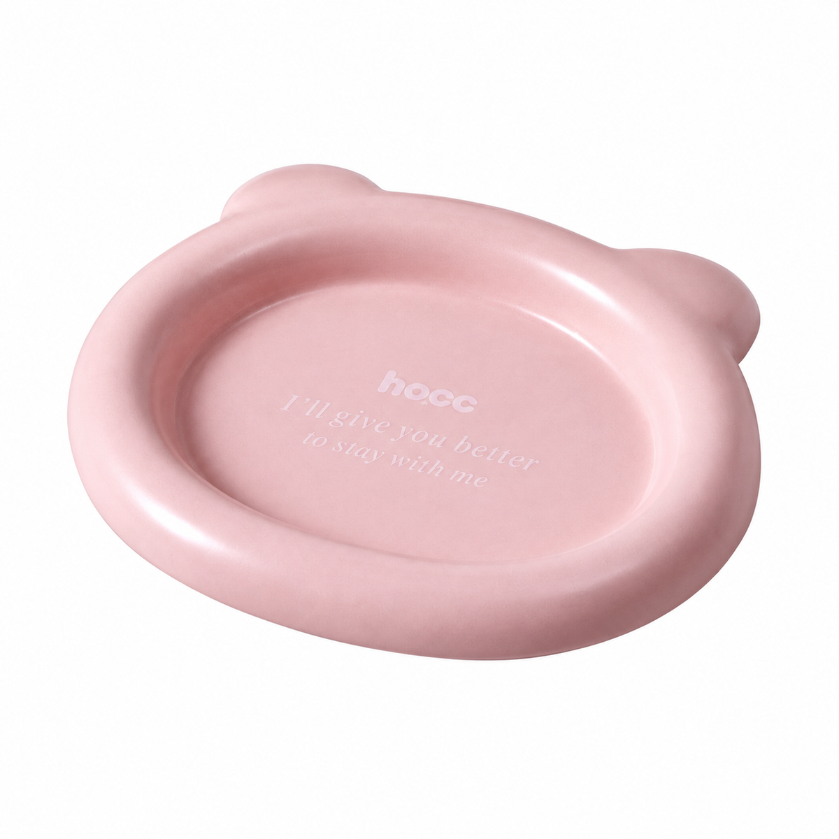 Colorful Ceramic Pet Plates | clean white SKU packshot | Bear Pink | VARIANT_MEDIA_CORRECTION