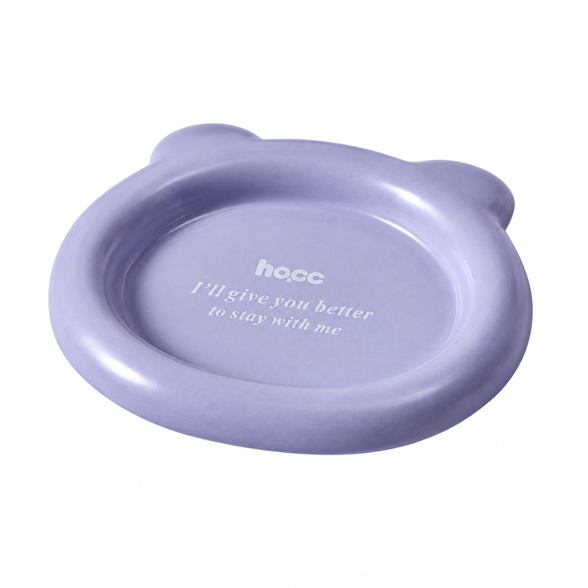 Colorful Ceramic Pet Plates | clean white SKU packshot | Bear Purple | VARIANT_MEDIA_CORRECTION