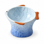 Raised Tilted Ceramic Cat Bowl - Cute Elevated Slanted Shallow Angled Cat Dish - Personalized Pet Feeder for Food Feeding - Ergonomic Anti Vomiting Whisker Fatigue - Size for Cat and Small Dog | clean white SKU packshot | Blue | VARIANT_MEDIA_CORRECTION