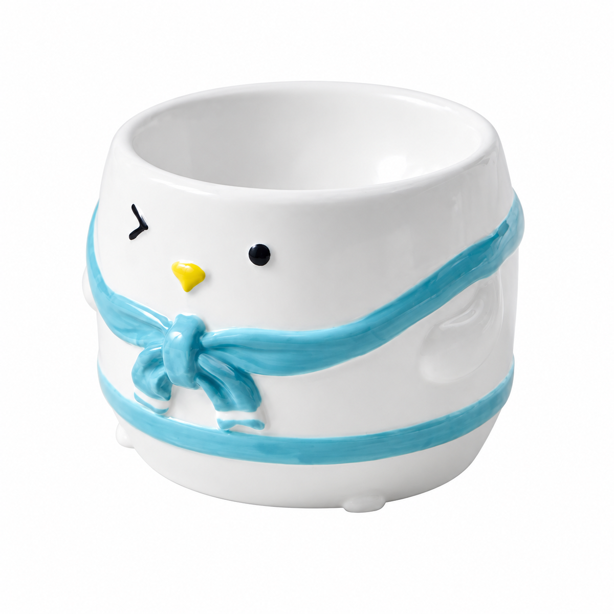 Penguin Cape Ceramic Pet Bowl | clean white SKU packshot | Blue | VARIANT_MEDIA_CORRECTION