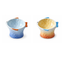 Raised Tilted Ceramic Cat Bowl - Cute Elevated Slanted Shallow Angled Cat Dish - Personalized Pet Feeder for Food Feeding - Ergonomic Anti Vomiting Whisker Fatigue - Size for Cat and Small Dog | clean white SKU packshot | 2 bowls | VARIANT_MEDIA_CORRECTION