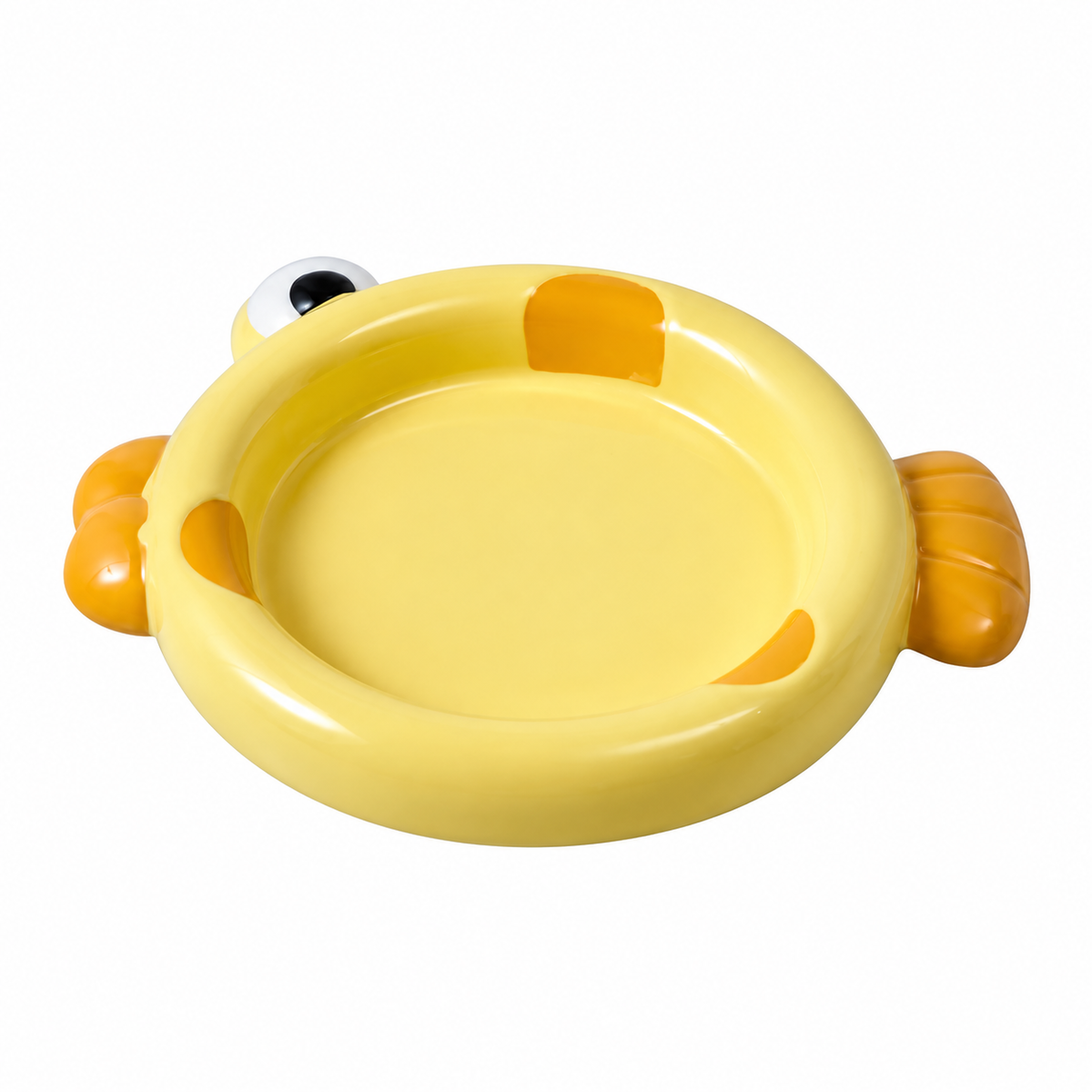 Colorful Ceramic Fish-Shaped Pet Plates | clean white SKU packshot | Cute Fish Yellow | VARIANT_MEDIA_CORRECTION