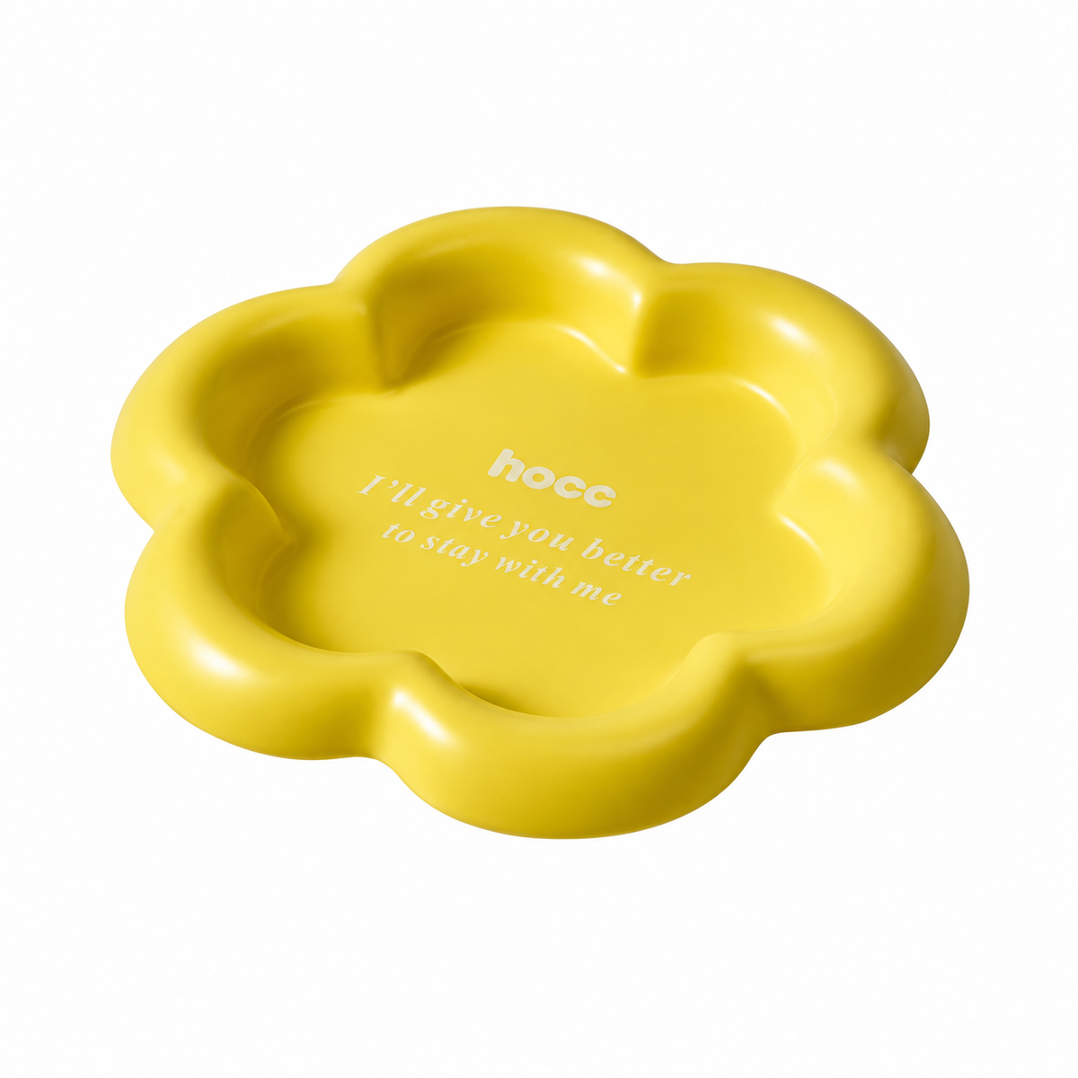 Colorful Ceramic Pet Plates | clean white SKU packshot | Flower Yellow | VARIANT_MEDIA_CORRECTION