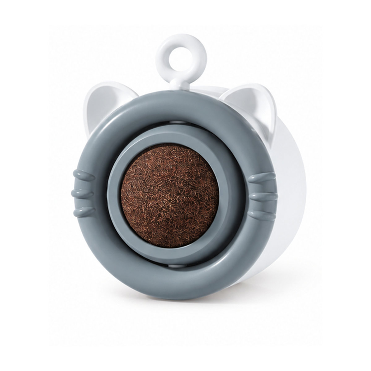 Catnip lick toy for cats - gray-white variant on white background