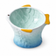 Raised Tilted Ceramic Cat Bowl - Cute Elevated Slanted Shallow Angled Cat Dish - Personalized Pet Feeder for Food Feeding - Ergonomic Anti Vomiting Whisker Fatigue - Size for Cat and Small Dog | clean white SKU packshot | Green | VARIANT_MEDIA_CORRECTION